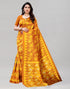 Golden Yellow Coloured Poly Silk Floral Printed Casual saree | Leemboodi