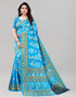 Sky Blue Coloured Poly Silk Printed Casual saree | Leemboodi