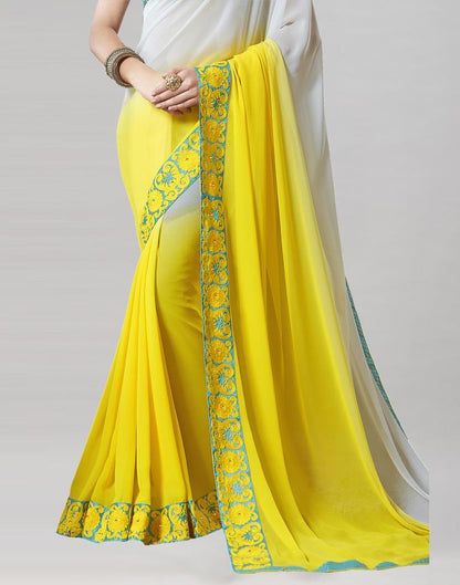Yellow Embroidery Saree | Leemboodi