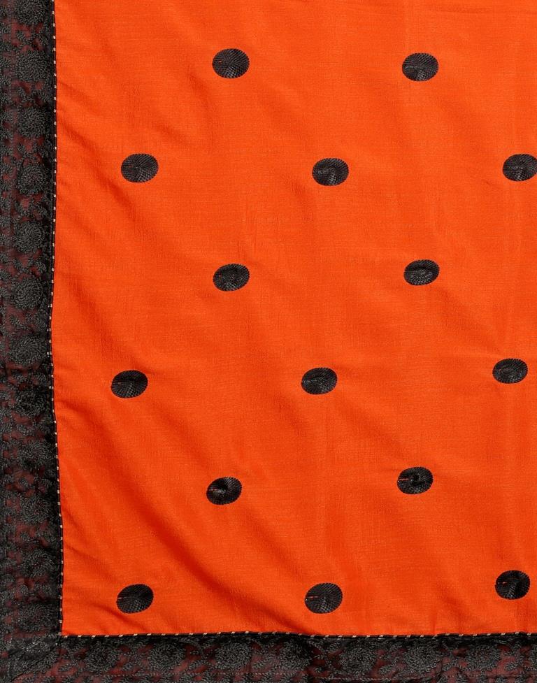 Tremendous Orange Silk Saree | Leemboodi