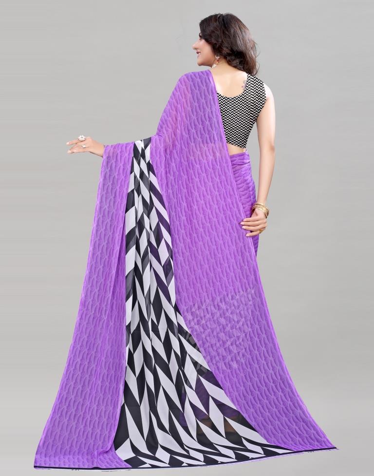 Beautiful Purple Printed Saree | Leemboodi