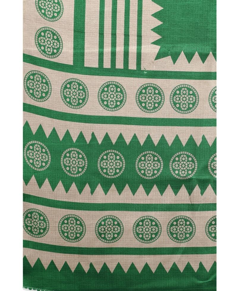 Ethnic Green Printed Saree | Leemboodi