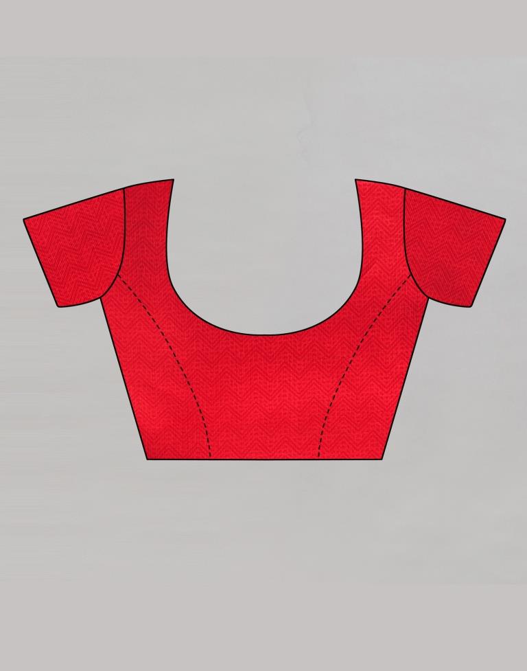 Red Silk Printed Saree | Leemboodi