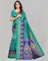 Rama Green Silk Printed Saree | Leemboodi