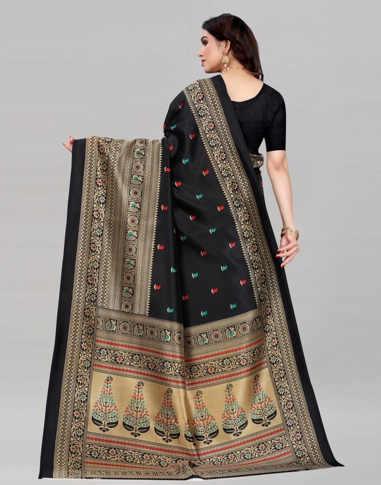 Vintage Black Silk Saree | Leemboodi
