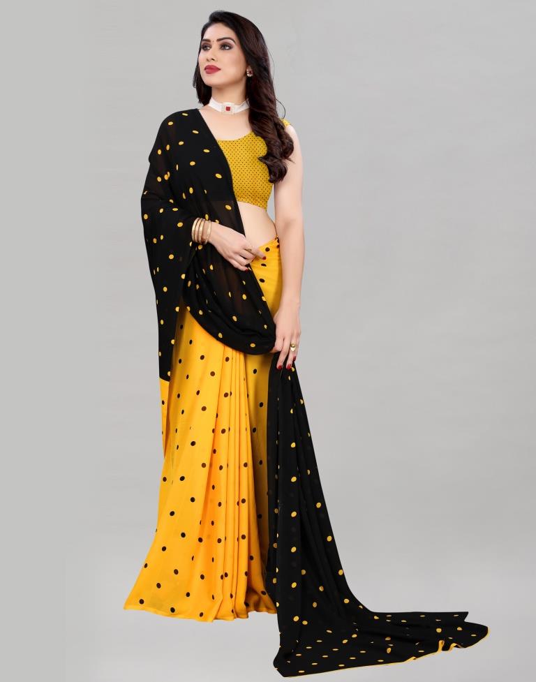 Amazing Yellow Printed Saree | Leemboodi