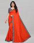 Orange Coloured Poly Silk Embroidered Partywear saree | Leemboodi