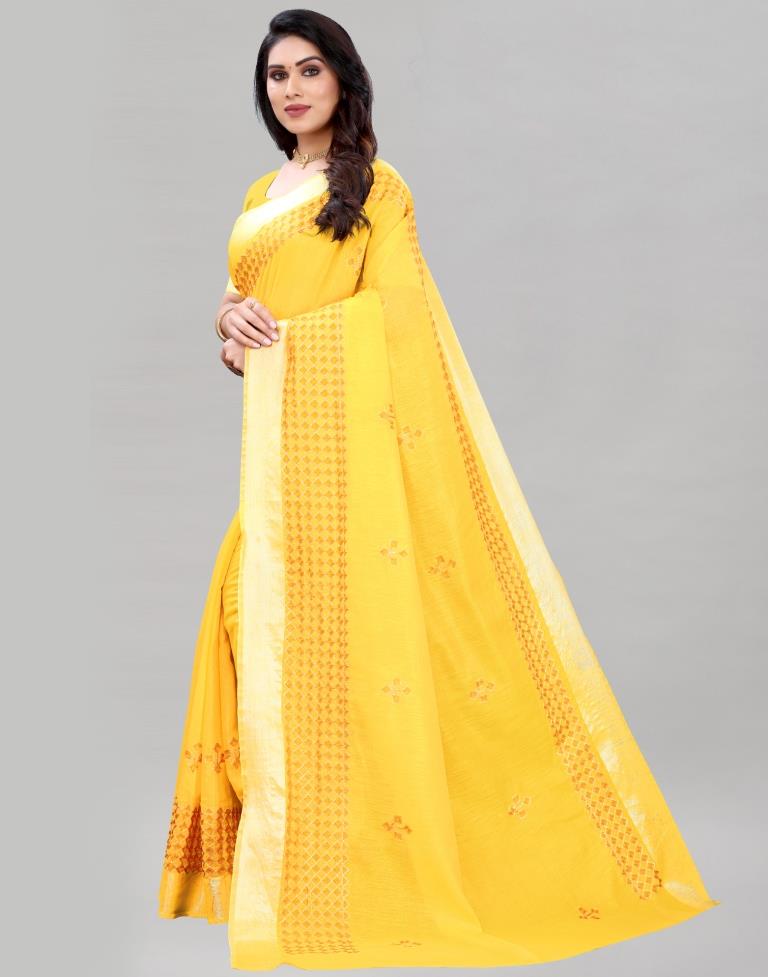 Buy Yellow & Red Sarees for Women by Indie Picks Online | Ajio.com