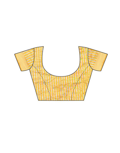 Mustard Yellow Embroidered Silk Saree | Leemboodi