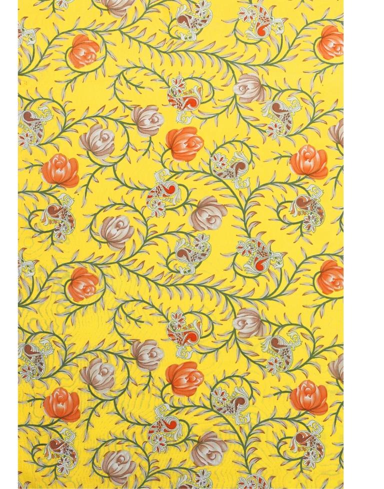 Yellow Printed Saree | Leemboodi