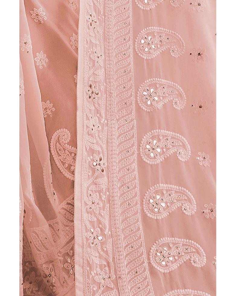 Pink Embroidered Saree | Leemboodi