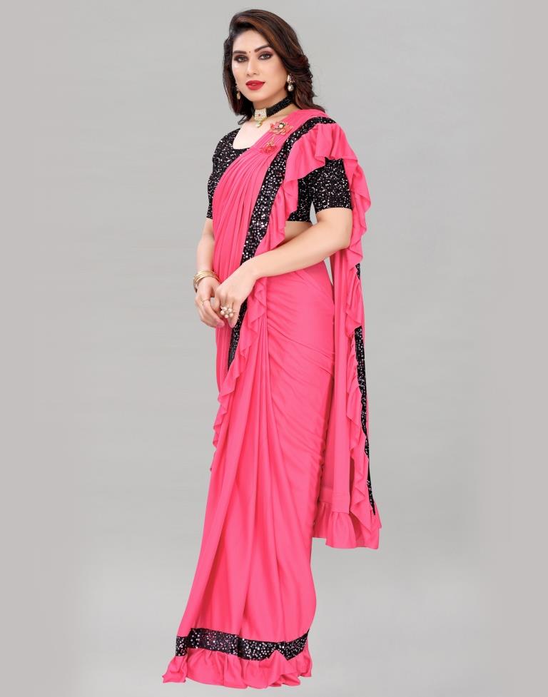 Buy Sareez House Self Design Bollywood Chiffon Pink Sarees Online @ Best  Price In India | Flipkart.com