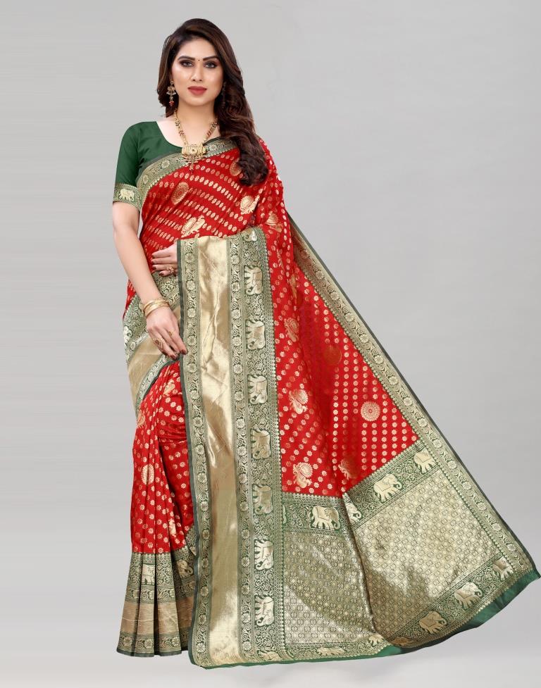 Red Banarasi Saree | Leemboodi