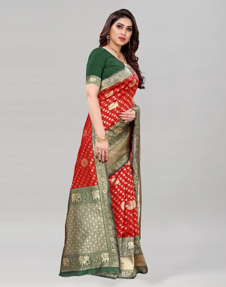 Red Banarasi Saree | Leemboodi