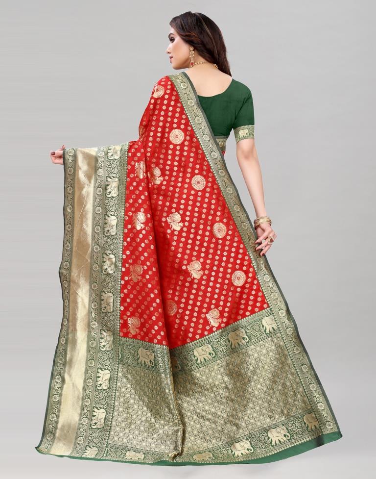 Red Banarasi Saree | Leemboodi