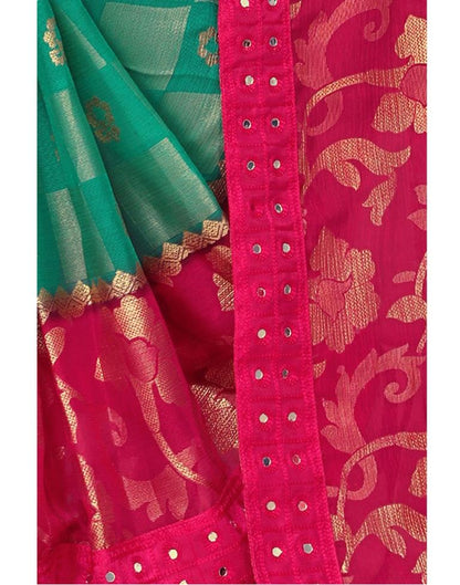 Pink Coloured Brasso Embroidered Partywear saree | Leemboodi