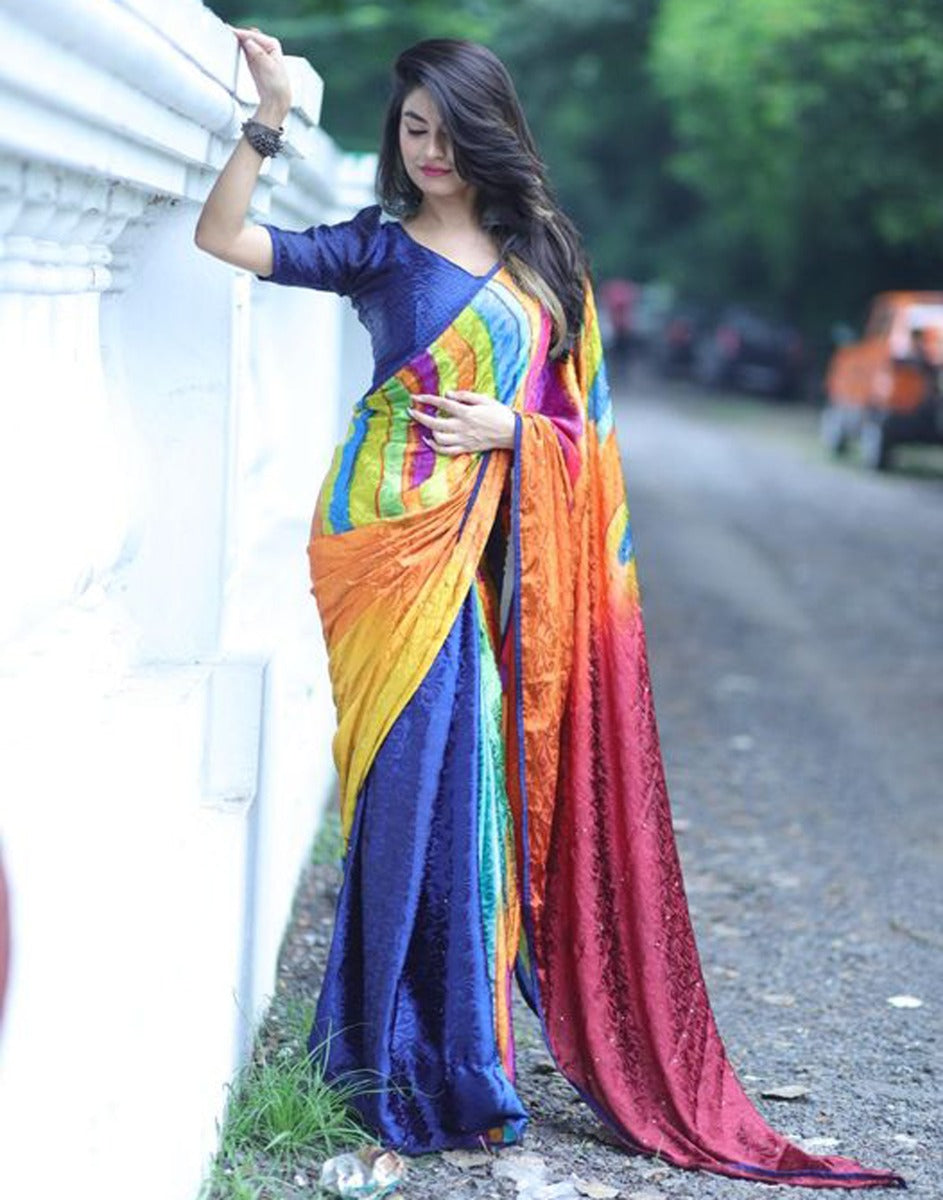 Multicoloured Silk Saree | Leemboodi