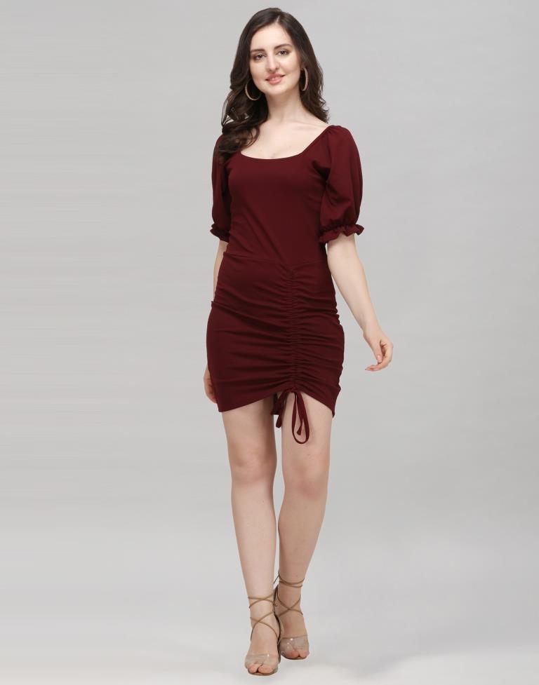 Maroon hotsell ribbed dress