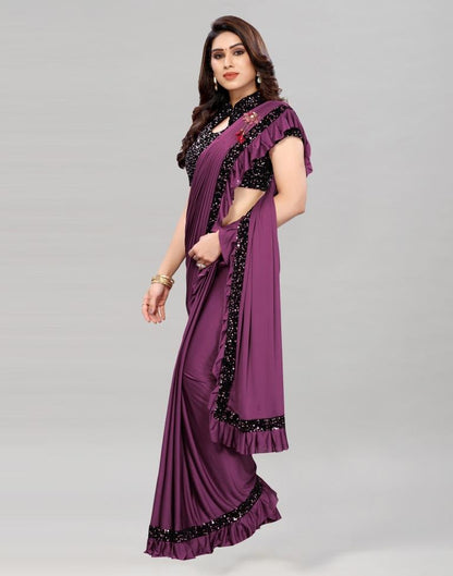 Magenta Coloured Lycra Dyed Saree | Leemboodi