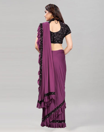 Magenta Coloured Lycra Dyed Saree | Leemboodi