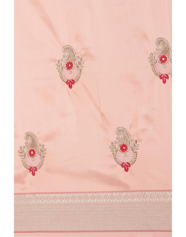 Rose Pink Coloured Organza Embroidery Saree | Leemboodi