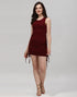 Maroon Coloured Knitted Lycra Dress | Leemboodi