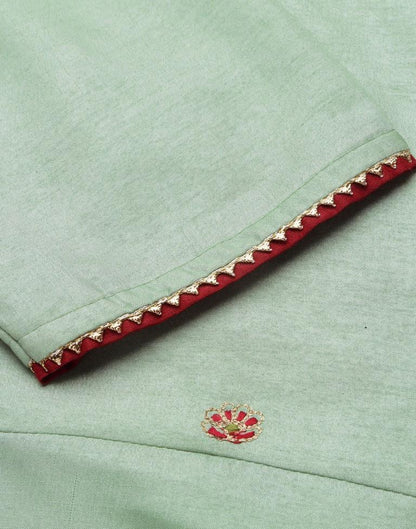 Mint Green Kurti With Pant And Dupatta | Leemboodi