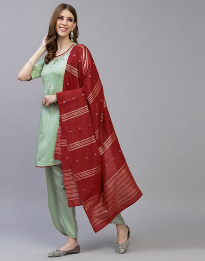 Mint Green Kurti With Pant And Dupatta | Leemboodi