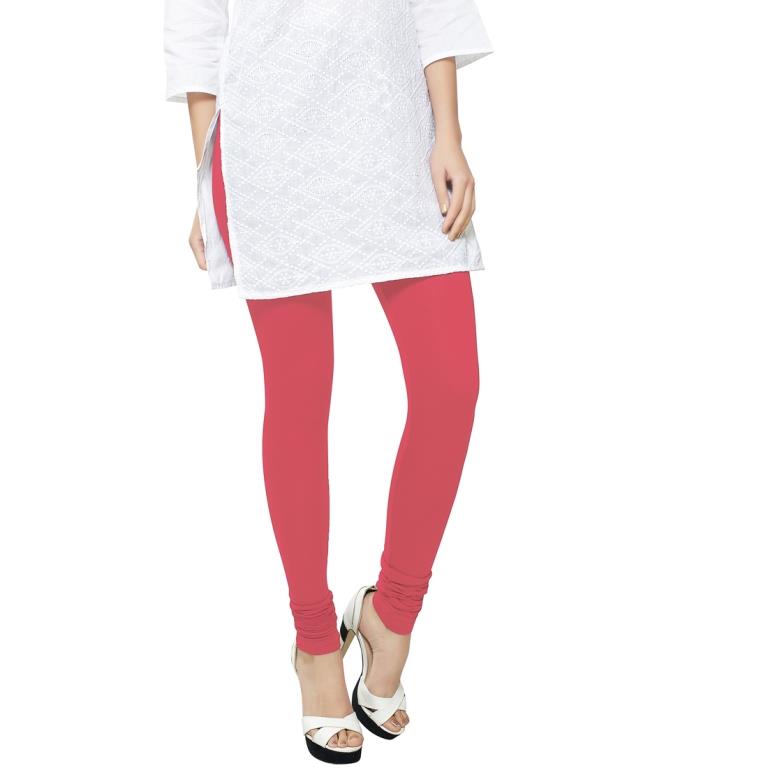 Alluring Persian Red Coloured Plain Cotton Leggings | Leemboodi