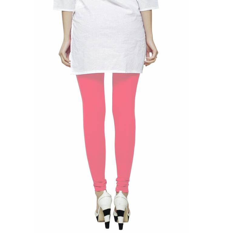 Adorable Rouge Pink Coloured Plain Cotton Leggings | Leemboodi