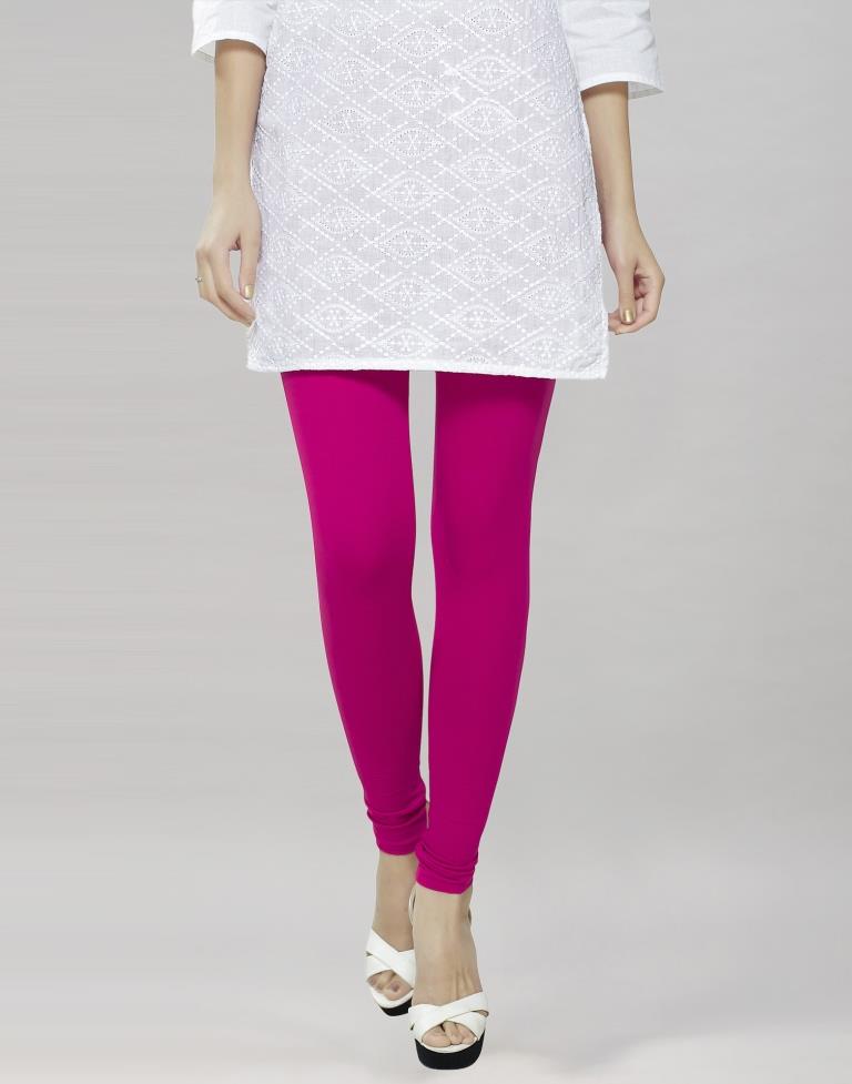 Buy GLOBAL DESI Pink Mix Womens Solid Leggings | Shoppers Stop