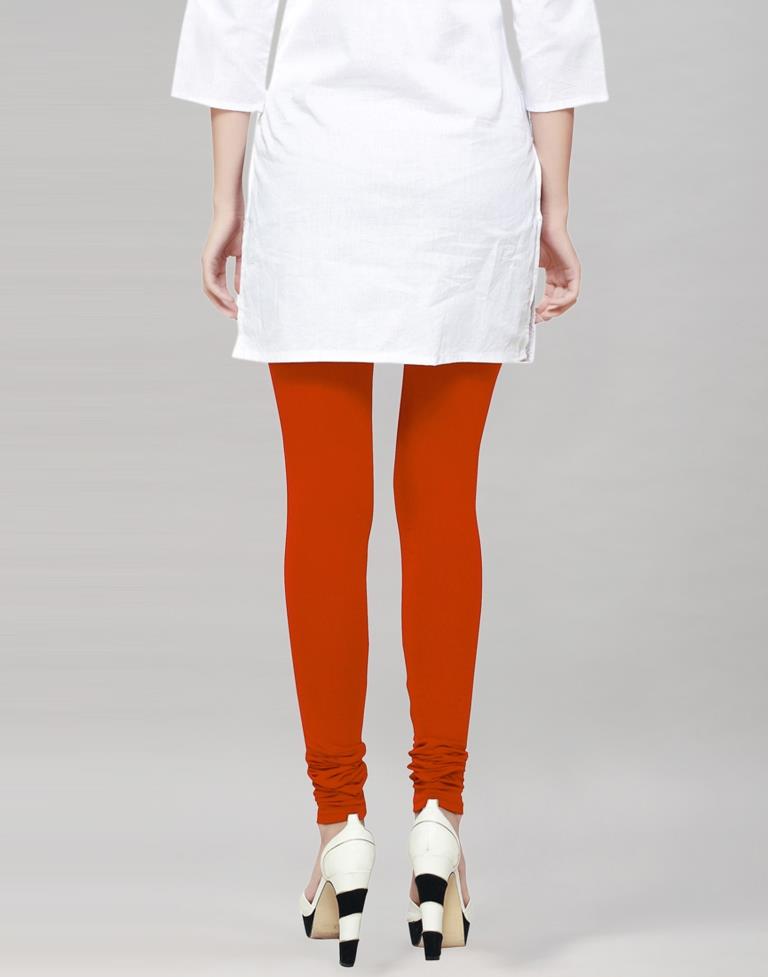 Buy GO COLORS Light Orange Womens Solid Leggings | Shoppers Stop