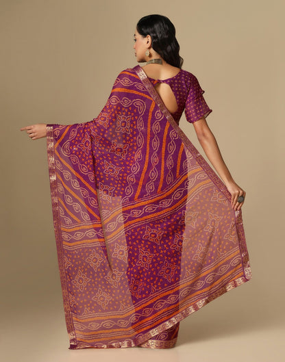 Wine Bandhani Saree | Leemboodi