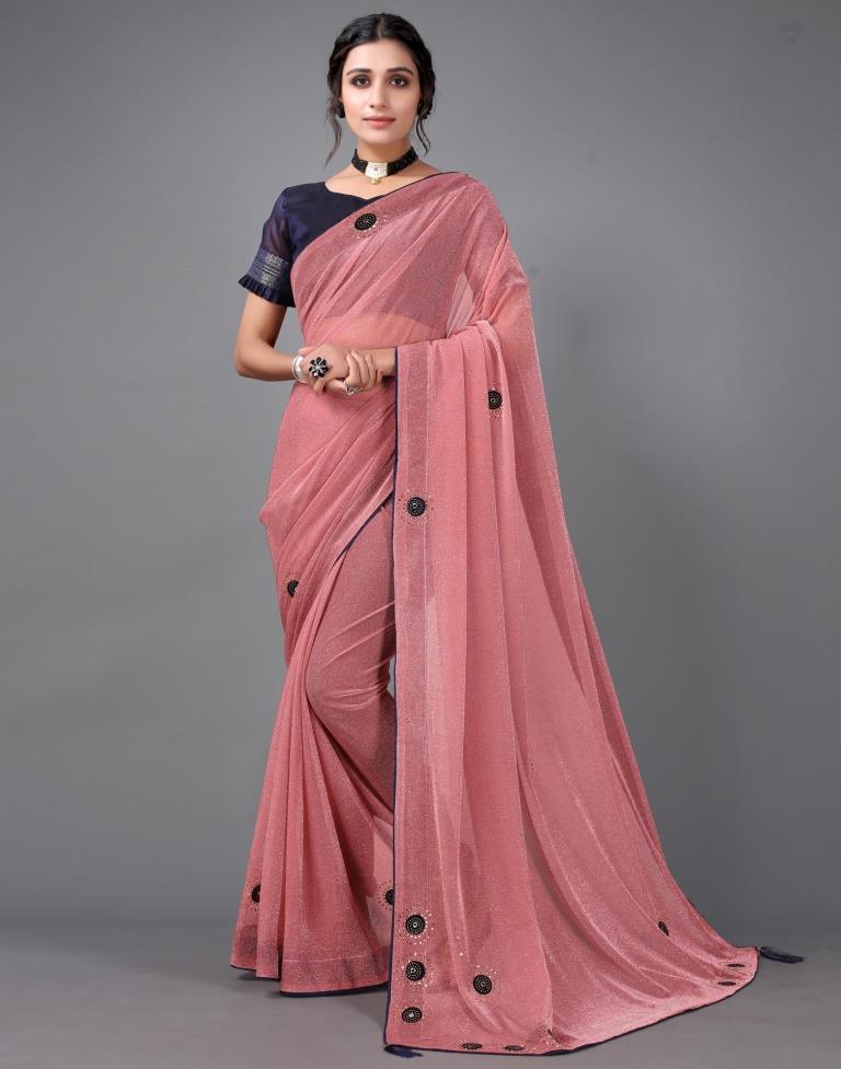 Dusty Pink Embellished saree | Leemboodi