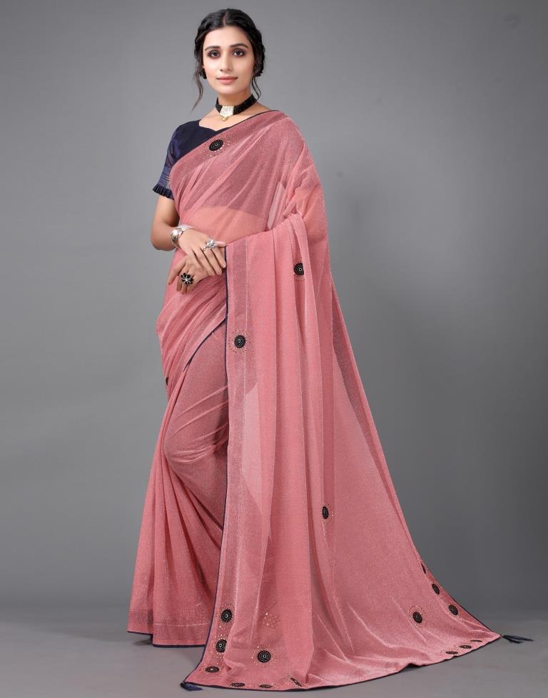 Dusty Pink Embellished saree | Leemboodi