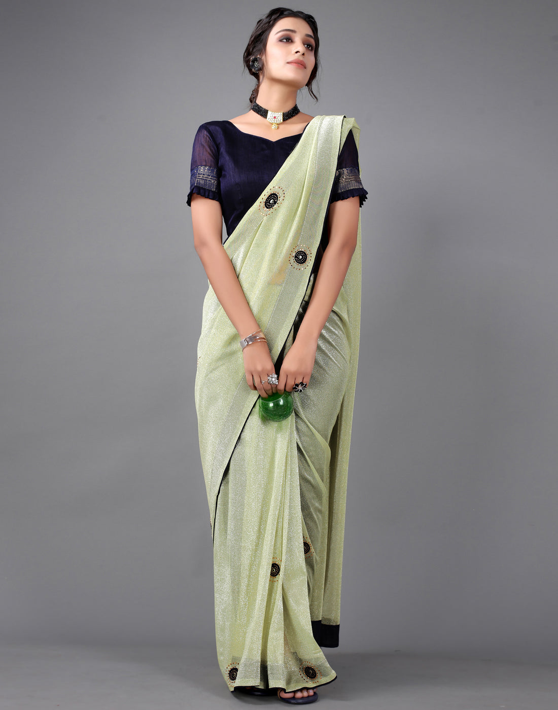 Pista Green Embellished saree | Leemboodi