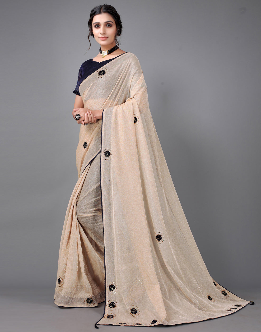 Light Brown Embellished saree | Leemboodi