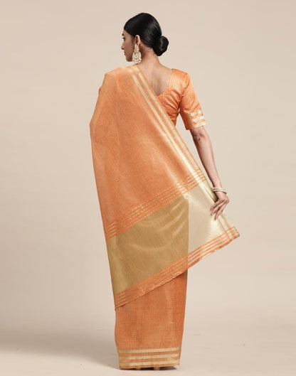 Orange And Golden Silk Saree | Leemboodi