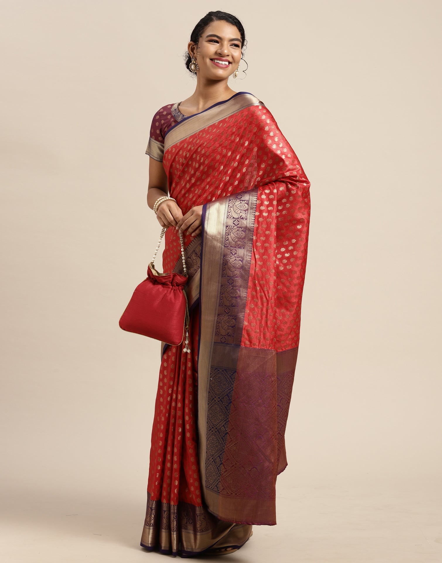 Red Silk Saree | Leemboodi