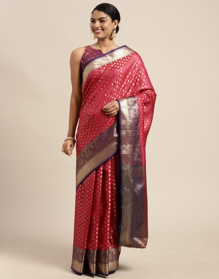 Buy House of Begum Women's Handwoven Dark Pink Kubera Pattu Saree with  Blouse Piece Online at Best Prices in India - JioMart.