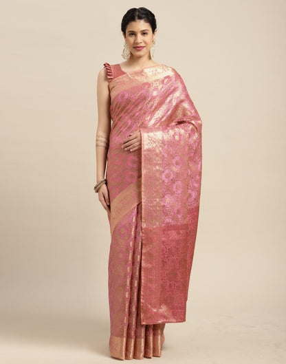 Baby Pink Cotton Silk Saree | Leemboodi