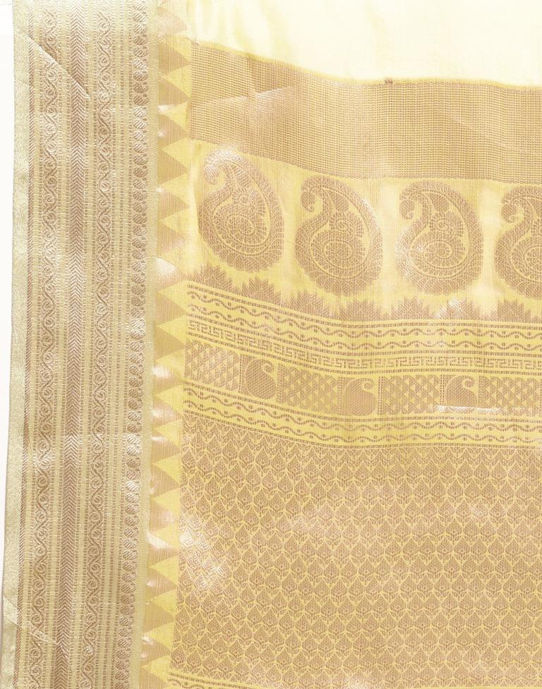 Light Yellow Silk Saree | Leemboodi