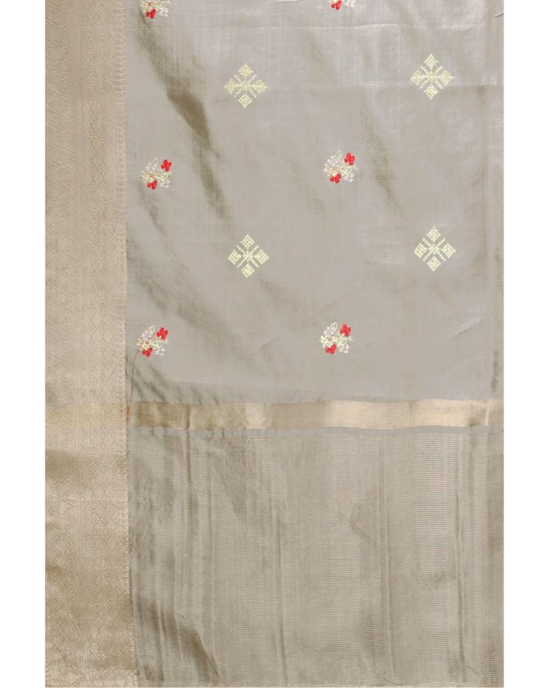 Beige Embroidery Saree | Leemboodi