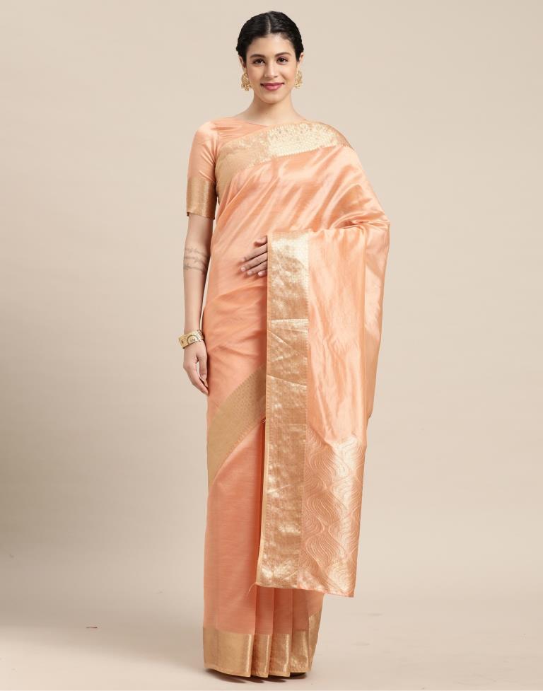 Peach Kanjivaram Silk Saree | Leemboodi