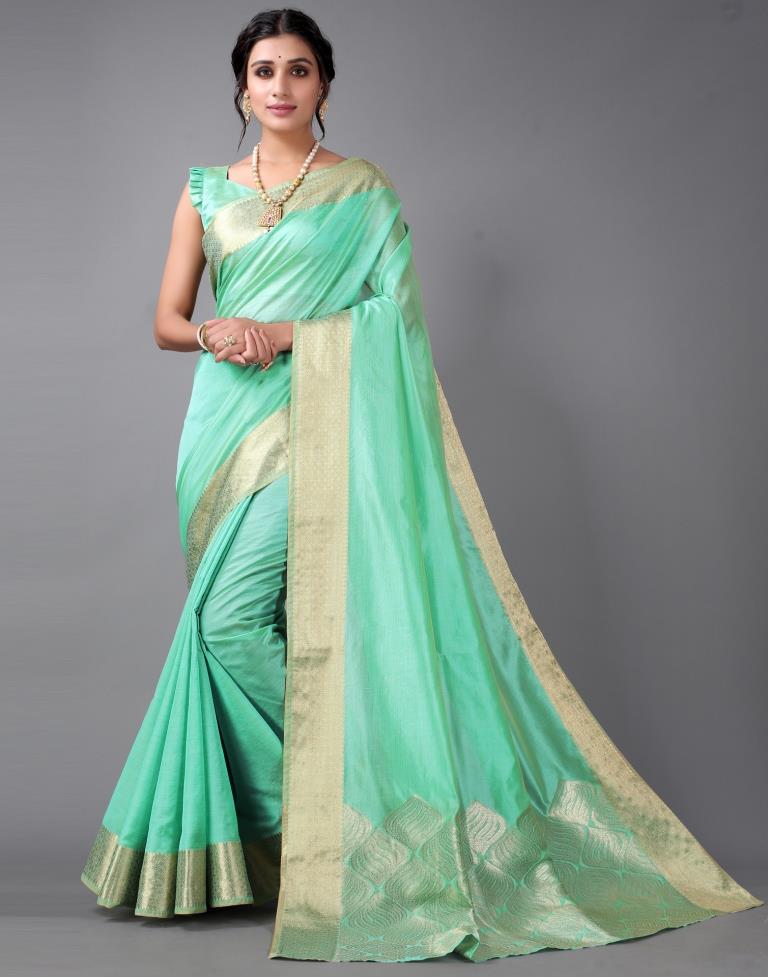 Mint Green Kanjivaram Silk Saree | Leemboodi