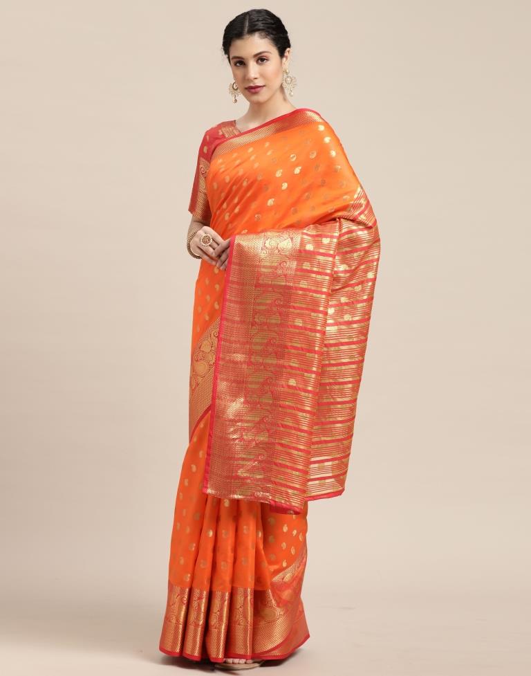 Turmeric Yellow Banarasi Silk Saree | Leemboodi