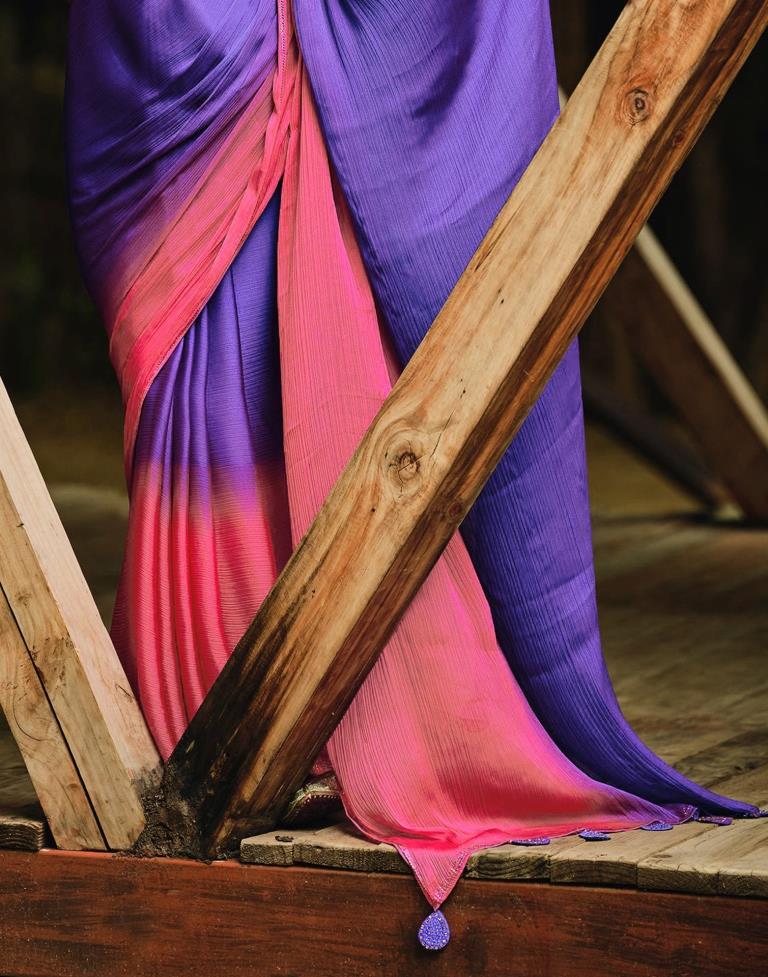 Purple Chiffon Saree | Leemboodi