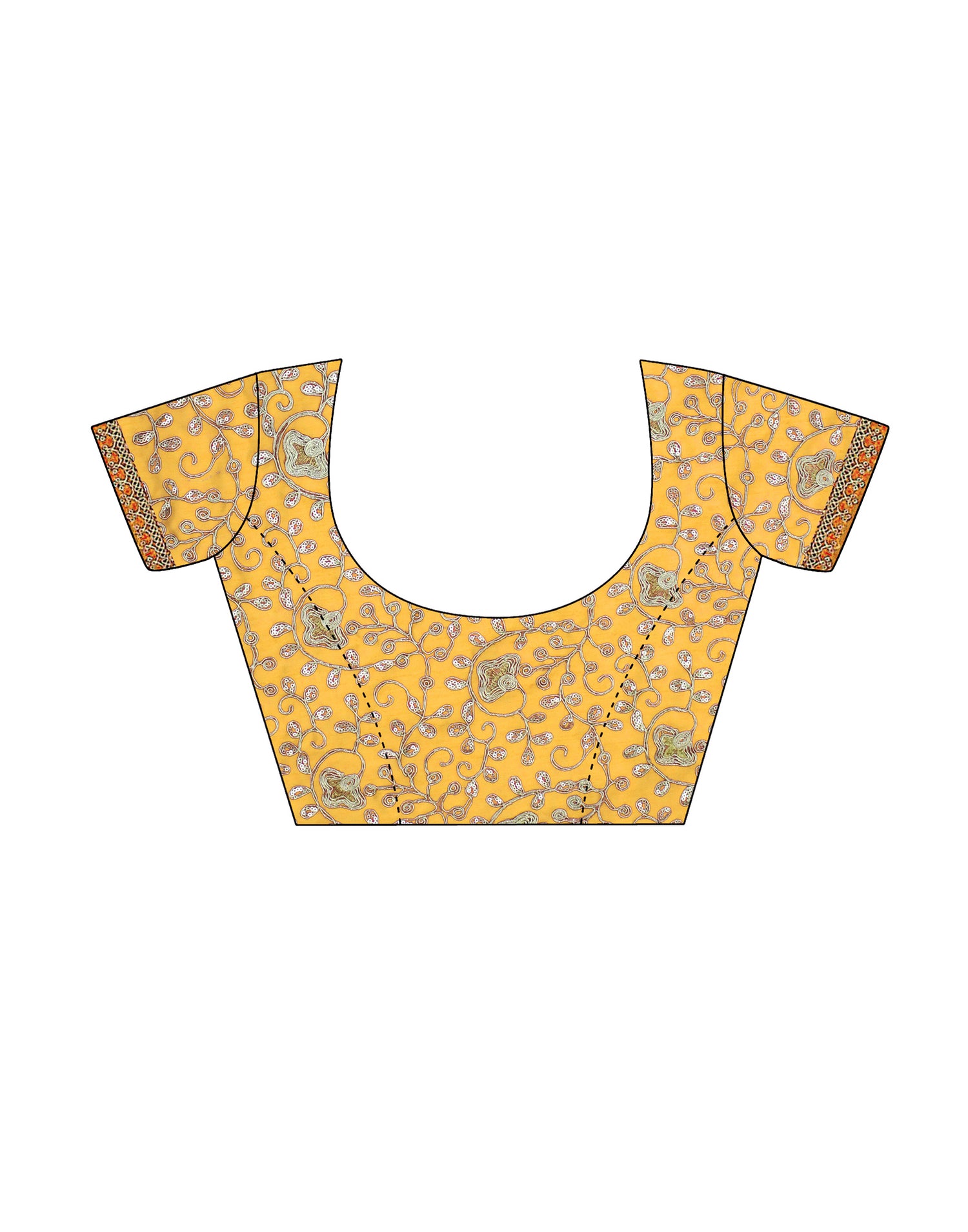 Yellow Bandhani Saree with Embroidery Border | Leemboodi