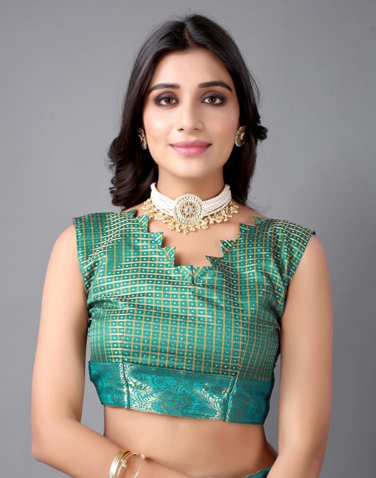 Rama Green Chiffon Saree | Leemboodi