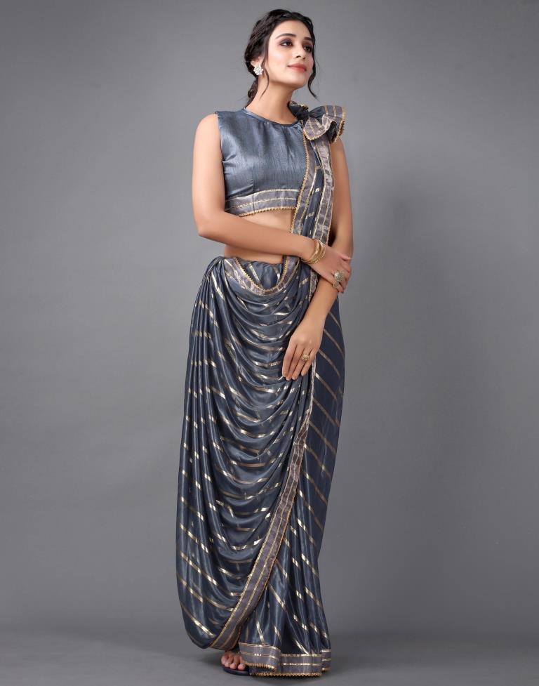 Grey Silk Saree | Leemboodi